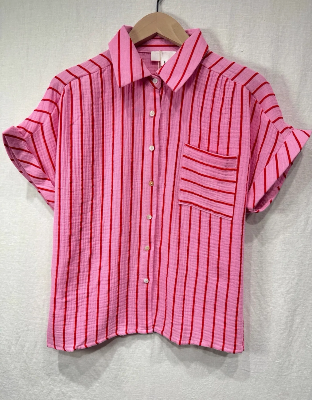 image musselin hemd kurzam | rouge