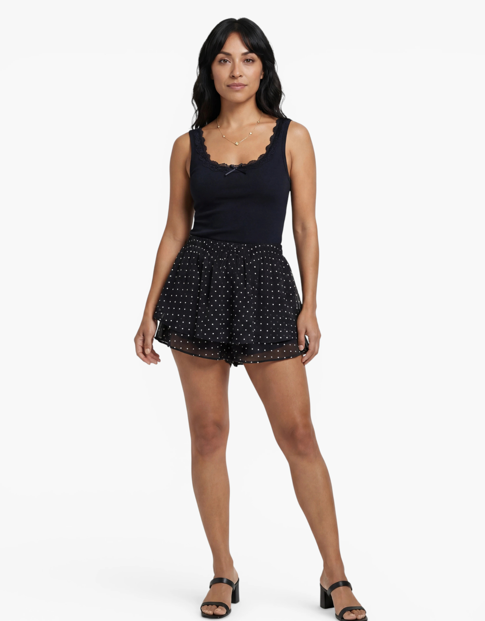dotted skort hosenrock| schwarz