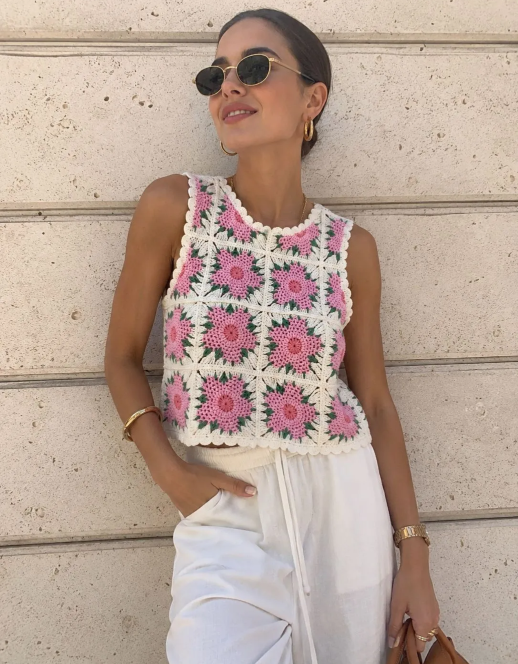 crochet top | rose flower