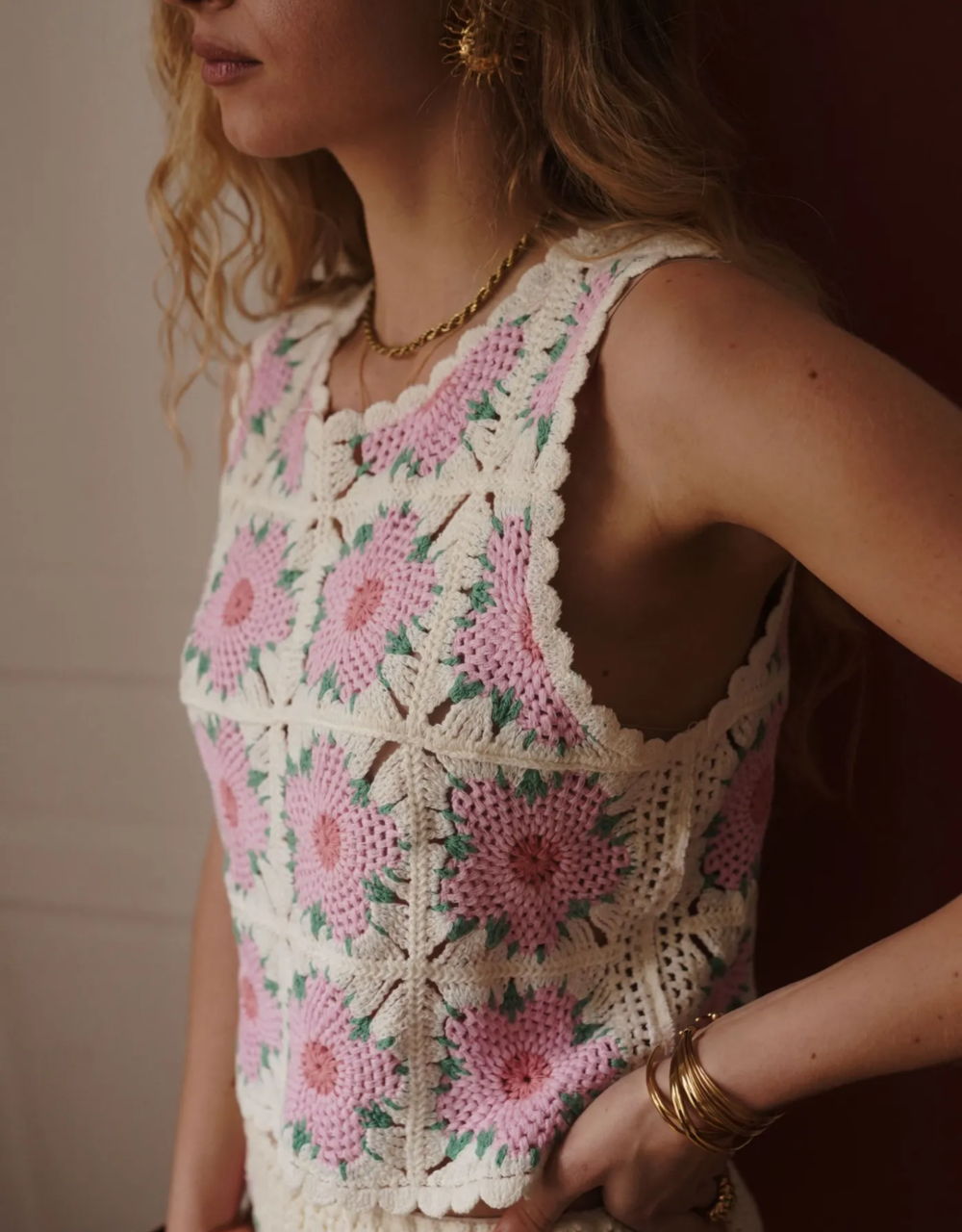 crochet top | rose flower