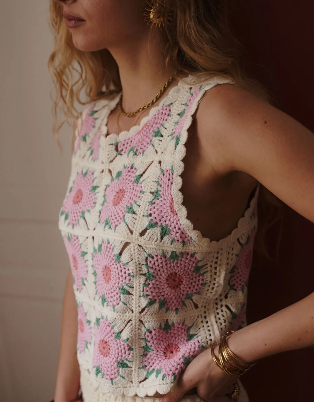 image crochet top | rose flower
