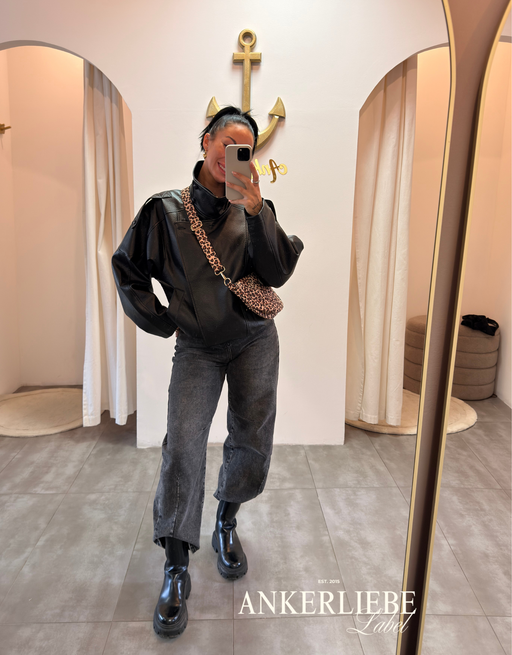high rise ballon jean | washed grey