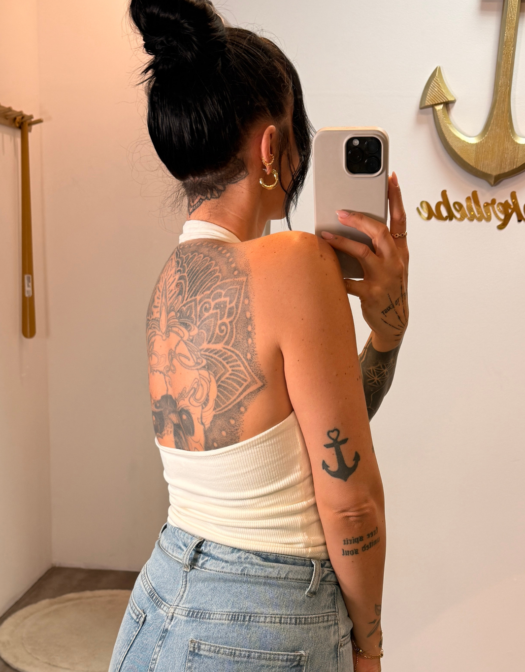 image ribbed halter top | creme