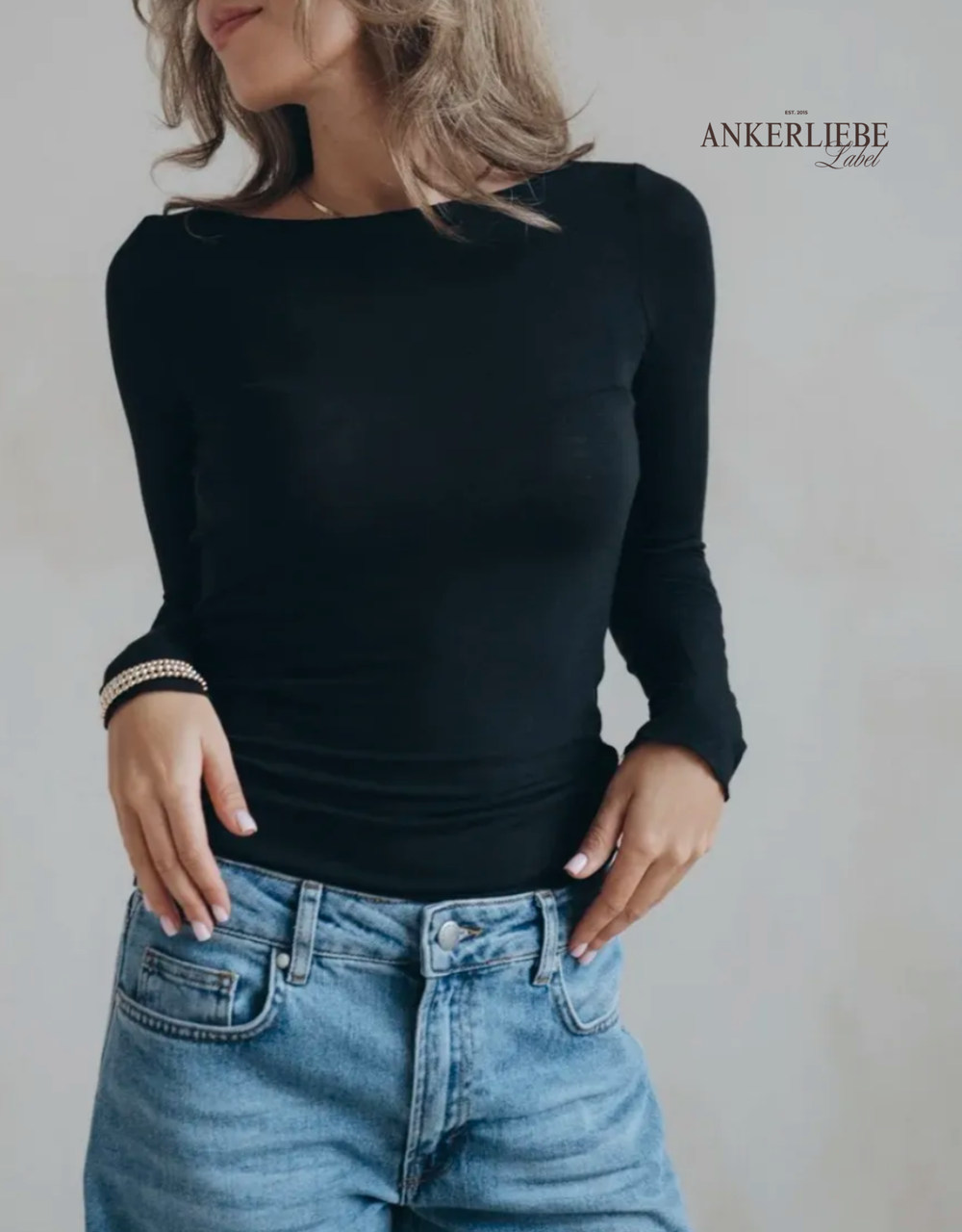 supersoft langarm shirt  | schwarz