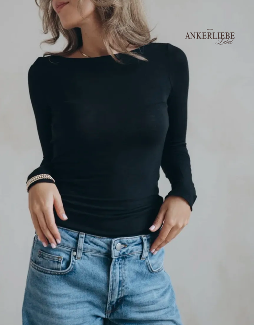 supersoft langarm shirt  | schwarz