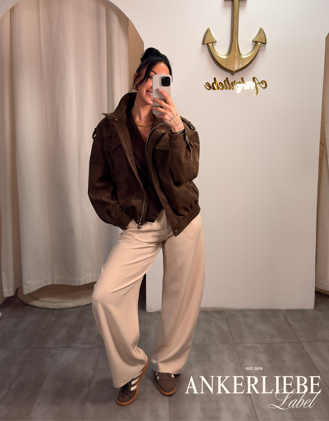 image vegane wildlederjacke | braun