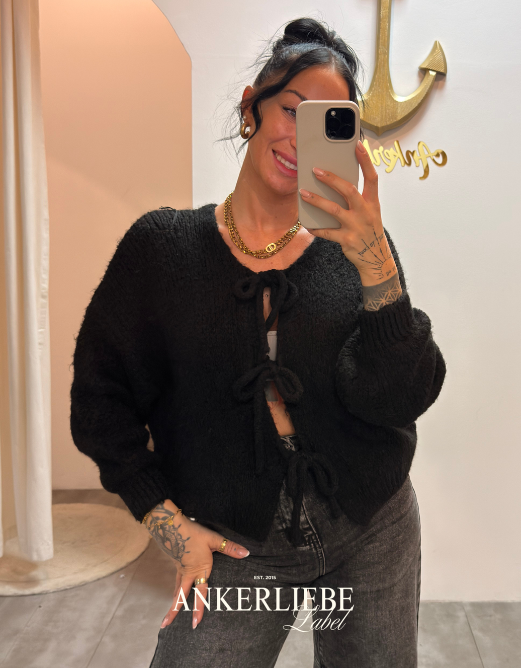 zoey bow schwarz | cardigan